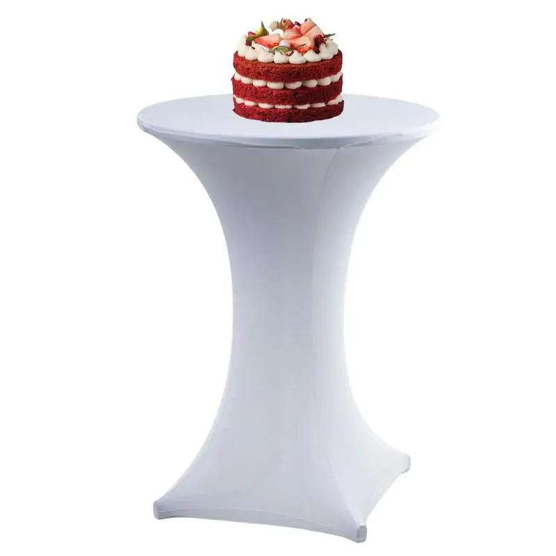 

Stretch Round Tablecloth Cocktail Spandex Table Cloth Bar Hotel Wedding Party White Table Cover 60/70/80cm Diameter Multi-color