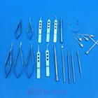 Набор для катаракты из титанового сплава, ножницы для глаз, офтальмологический пинцет, хирургические инструменты для глаз из нержавеющей стали, 21 шт.