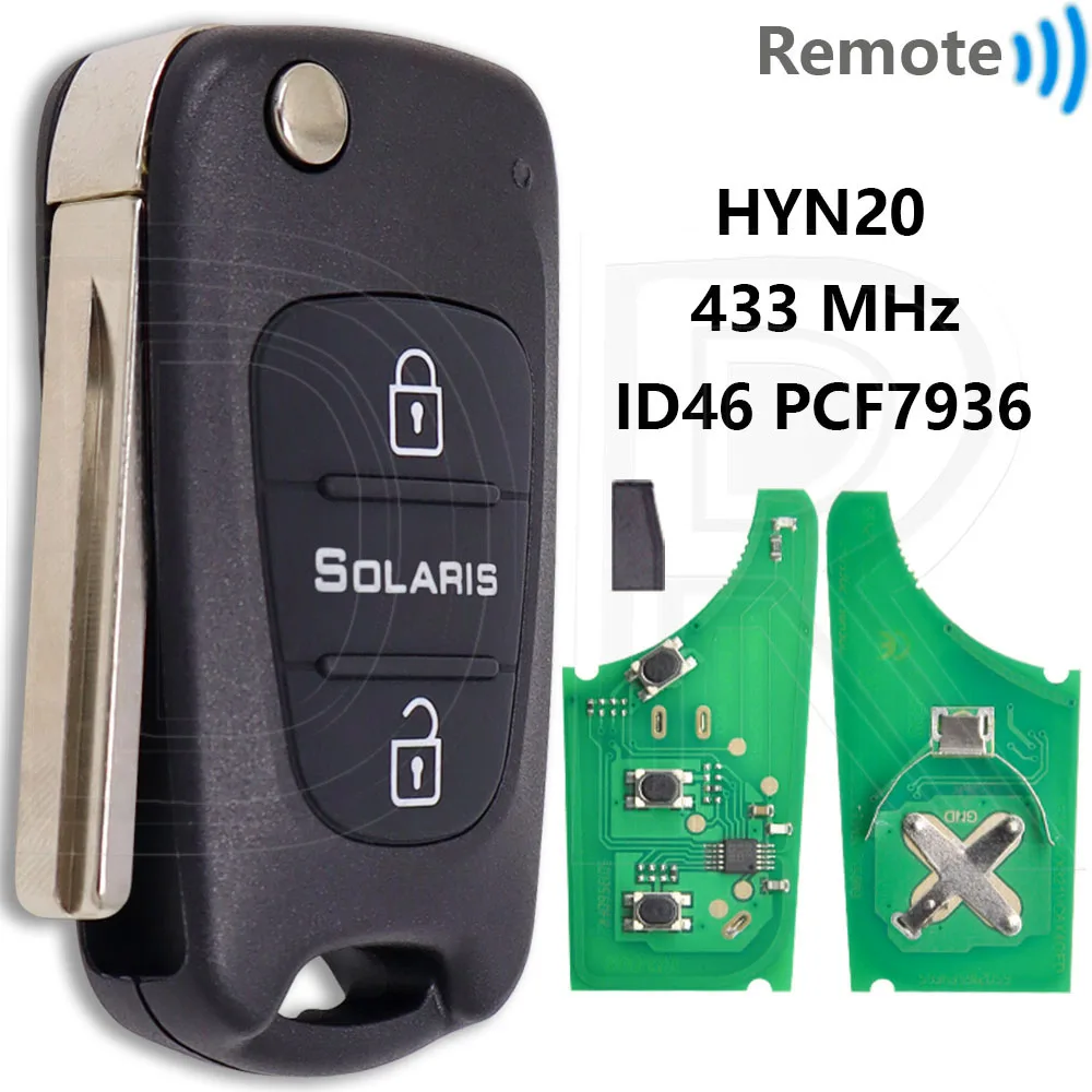 

Отличный чип ID46 433 FSK, автомобильный дистанционный ключ для Hyundai Elantra Solaris Verna Accent I20 I30 Ix35 KIA Soul Rio Sportage K2 K3 K5