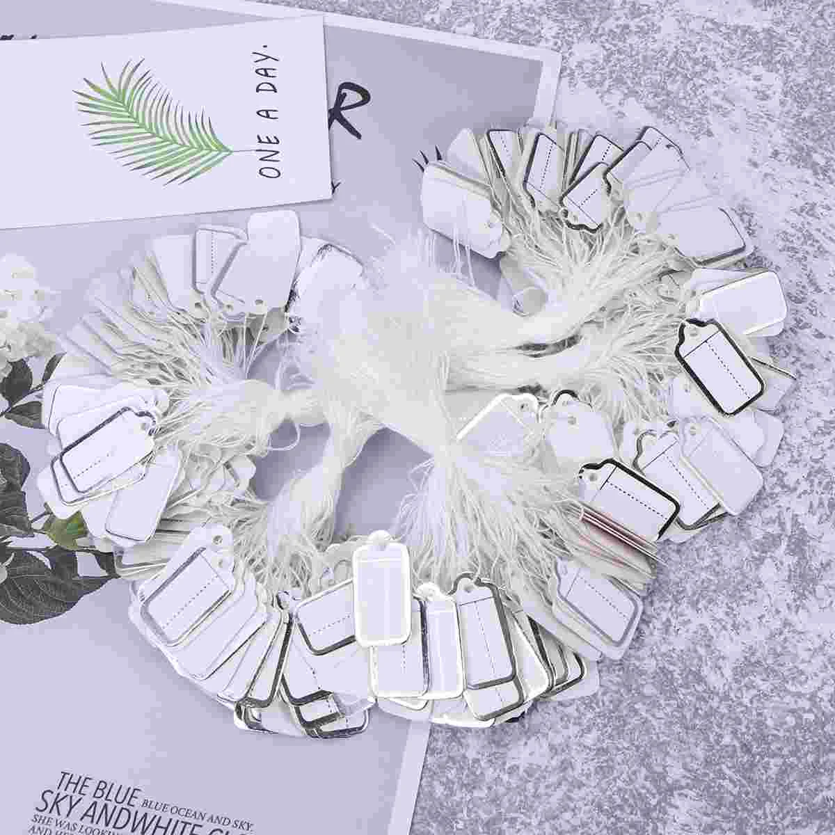 

Price Label Tags String Tie Watch Jewelry Display Merchandise Price Label Paper Cards Rectangular Blank Price Tag A30