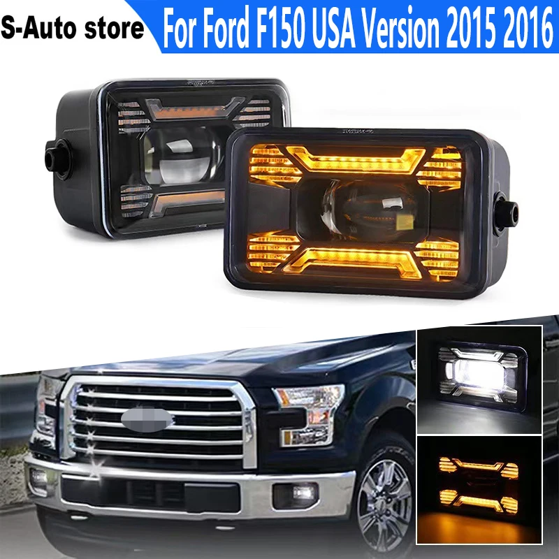 

1 пара усовершенствосветодиодный светодиодных противотуманных фар в сборе, светодиодный бамперные фары с янтарным поворотным сигналом для...