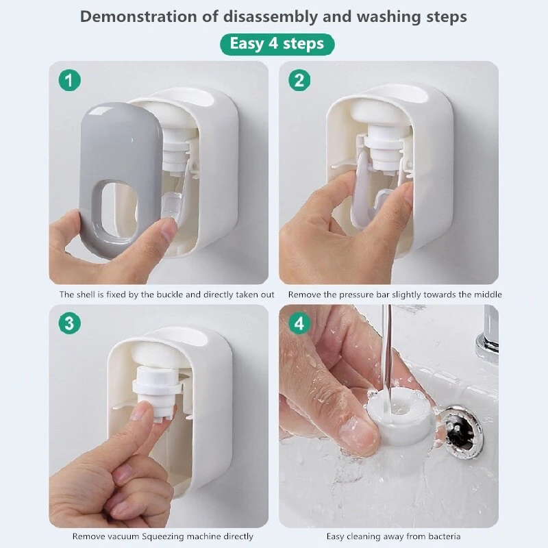 

2022New Mount Automatic Toothpaste Dispenser Bathroom Accessories Set Toothpaste Squeezer Dispenser Bathroom Toothbrush Holder T