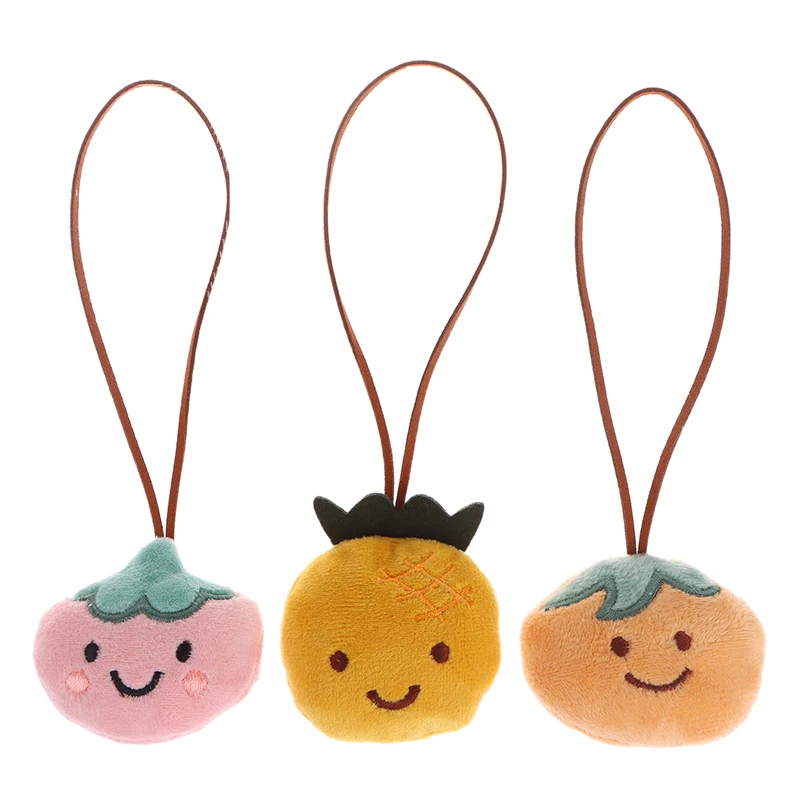 

Cartoon Fruit Name Sticker Pendant Pineapple Orange Apple Plush Stuffed Doll Anti-lost Mark Name Tag Charm Keychain Bag Decor