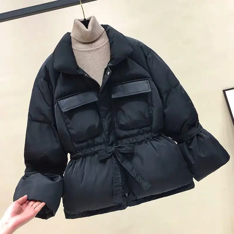 Reflective Coat Puffer Woman Aesthetic Korean Style Jacket Female Winter New Parka Down Clothes Jackets Coats Women's Clothing