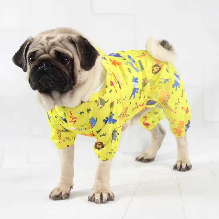 

Fashion Dog Raincoat Kirkie Puppy Four-legged Print Pet Rain Coat Waterproof Dog Supplies Raining Coat Pet Clothes