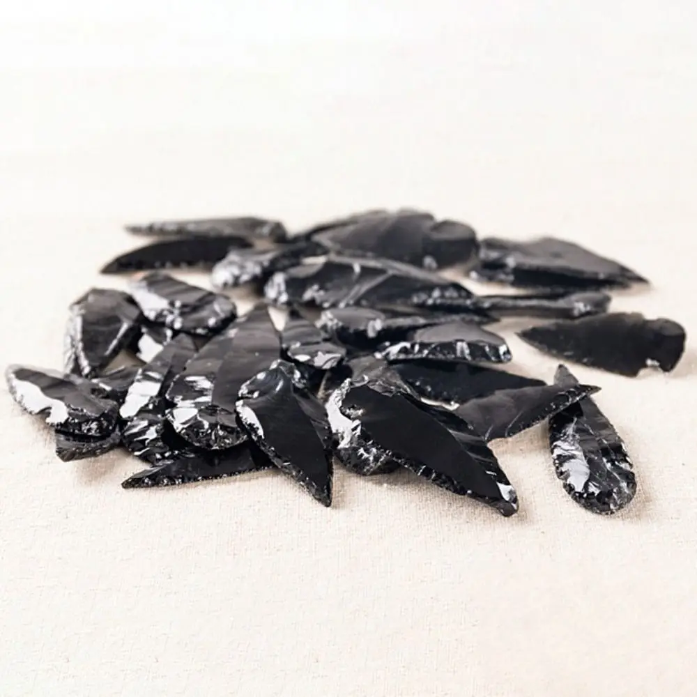 Энергетический камень черный натуральный обсидиан энергетический со стрелками