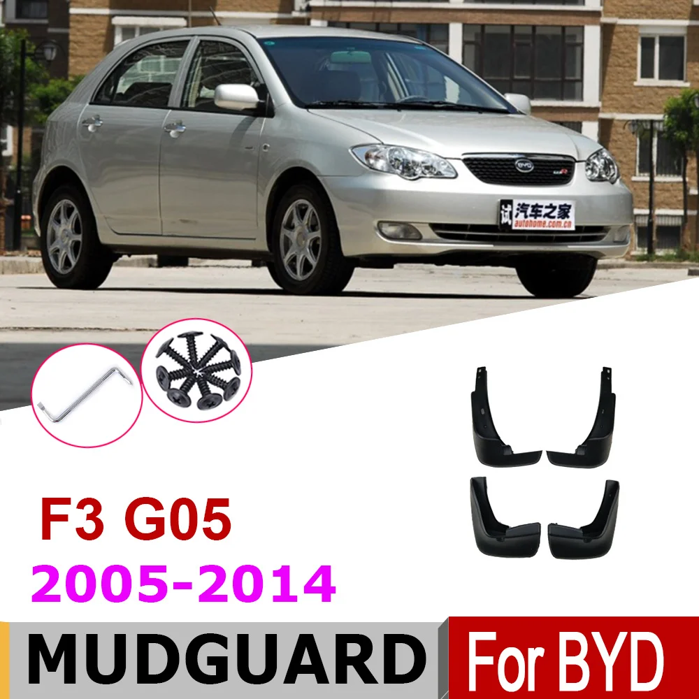 

Car Mudflap Fender For BYD F3 G5 Saloon 2014-2005 Over Fender Mud Flaps Guard Splash Flap Mudguard Accessories 2008 2014