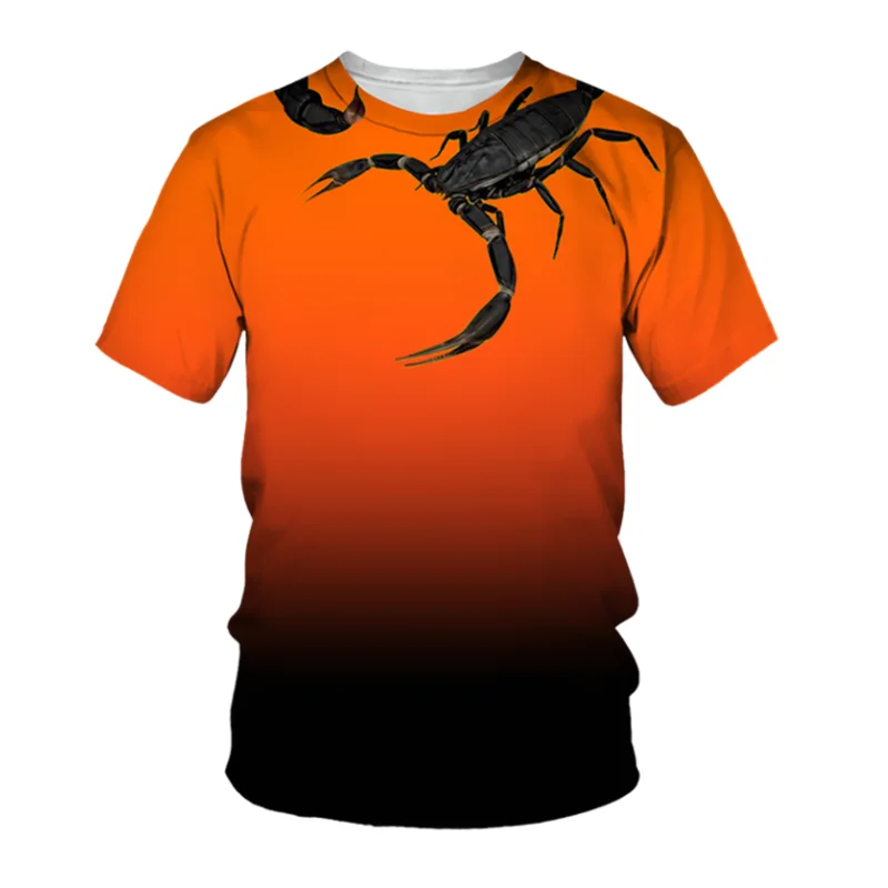 

Funny Scorpion Print T Shirt For Men Summer High Quality Children Clothing Fashion Trend Harajuku Short Sleeve O-neck Loose Tops