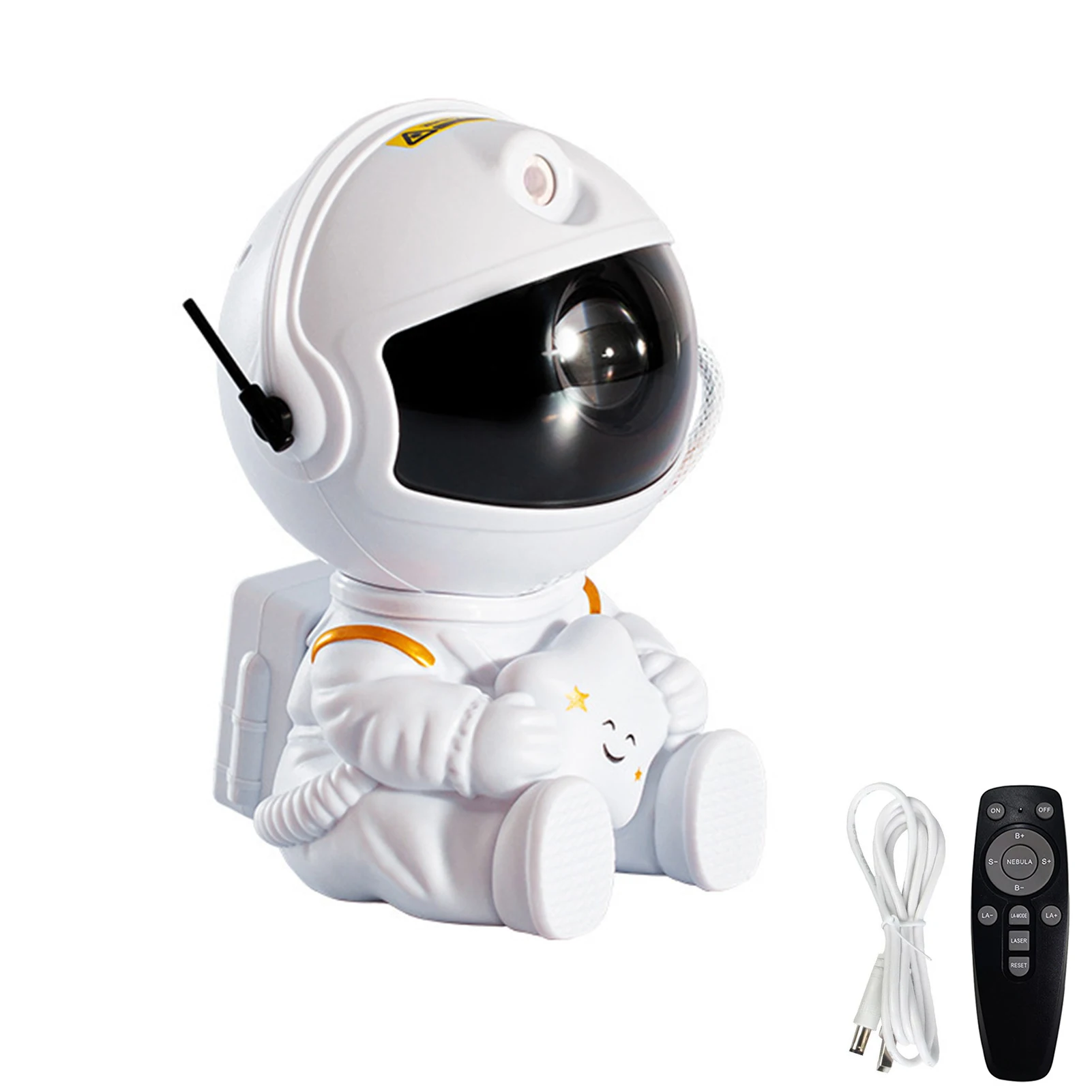

Party Adjustable Brightness Star Projector Cute Astronaut Night Light Gift With Tape ABS USB Powered Remote Control Home Decor