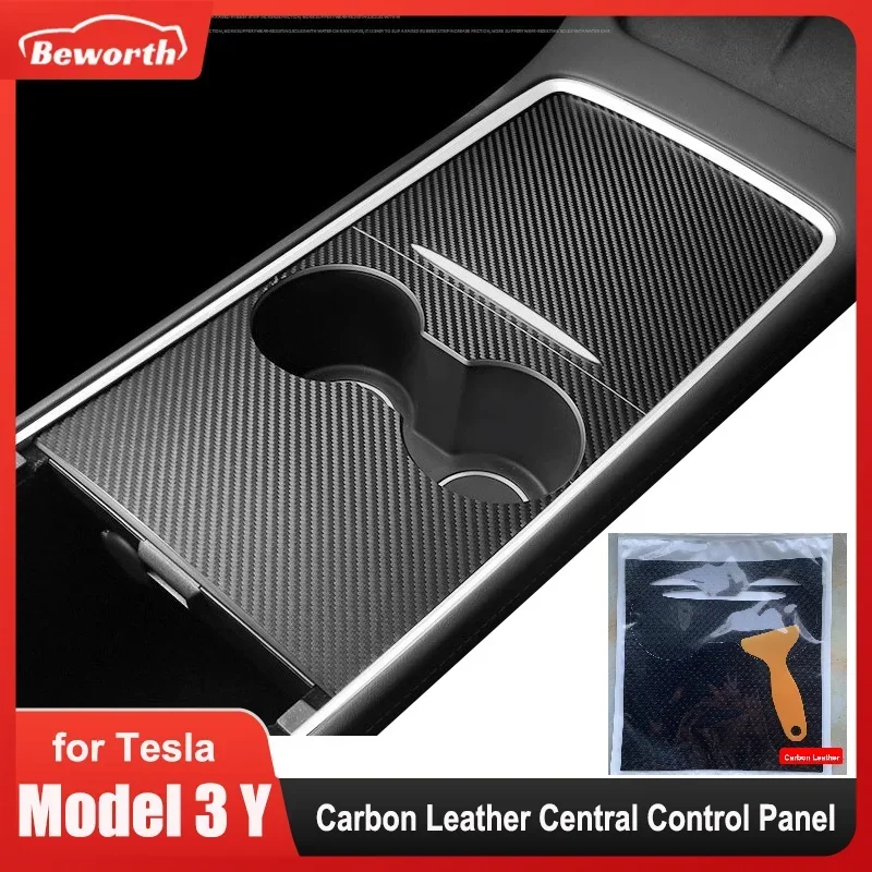 

Наклейка на центральную панель управления для Tesla Model 3/Y 2023, стильные замшевые кожаные Стикеры для салона автомобиля, защитная пленка против царапин