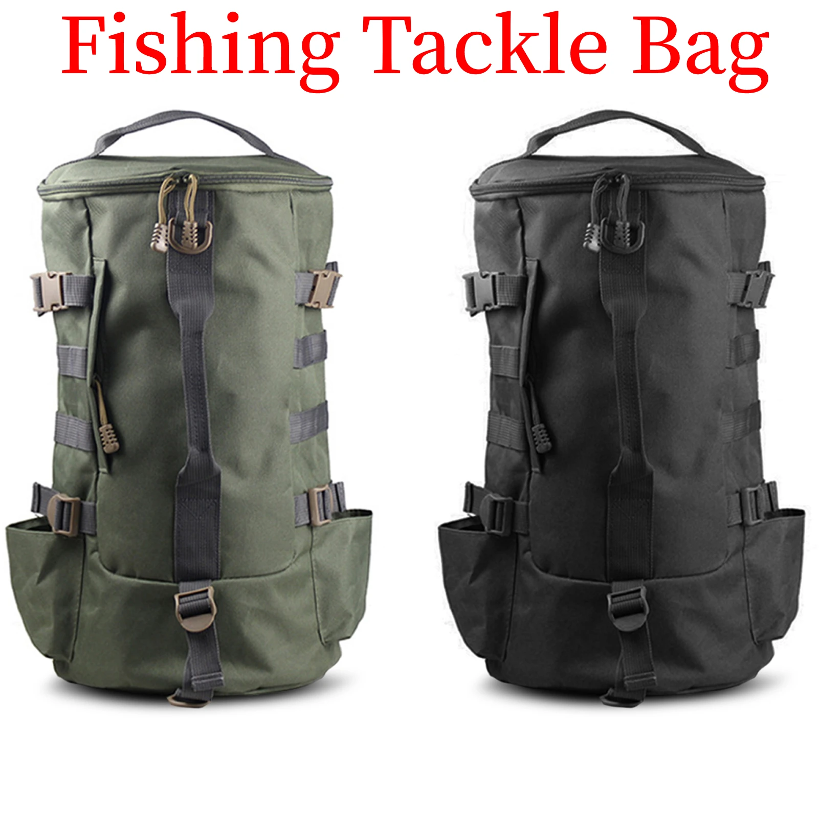 

Fishing Lure Bag Waterproof Fishing Bag Double Shoulder Lure Backpack Reel Bag Straps 30L Large Capacity Fishing Tackle Bag