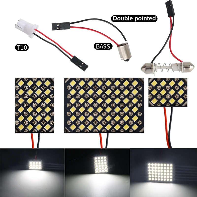 

1 шт. Festoon C5W T10 BA9S, автомобильные фонари для внутренней панели автомобиля, 12/24/48SMD 3030