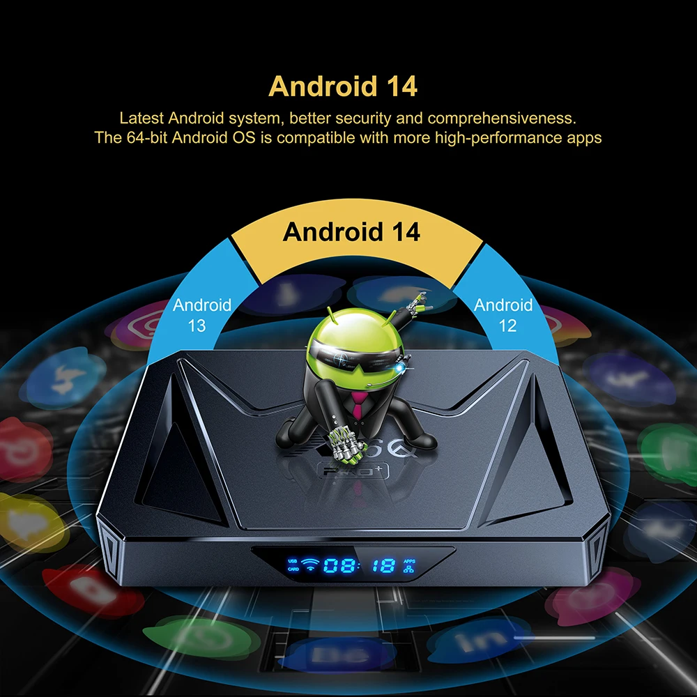 Velec X96Q PRO+ Smart TV Box Android 14 4 ГБ 64 Allwinner H728 Четырехъядерный процессор 8K@24fps 1000M Ethernet Wi-Fi6