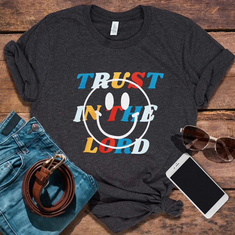 

Trust In The Lord Shirt Christian Shirt Christian Aesthetic Clothing Christian Clothing Woman Summer Women Black Top