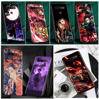cartoon anime demon slayer phone case black for lg q60 v60 v50s v50 v40 v30 k92 k71 k61 k51s k41s k50s k22 g8 g8x g8s thinq