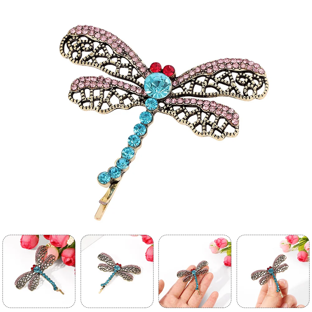 

Crystals Dragonfly Hair Clip Hairpin Rhinestones Barrette Hair Accessory Jewelry
