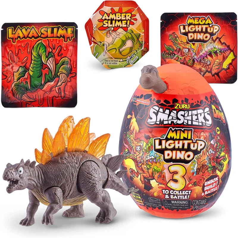 Zuru Smashers Dino Mini Light-Up T-Rex Egg Collect Dinosaur Doll Accessories Surprise Blind Box Spinosaurus Stegosaurus Kids Toy |