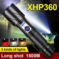 2022 new xhp360 high power led flashlights camping torch tactical rechargeable super powerful 5000000 lumen 18650 flashlight