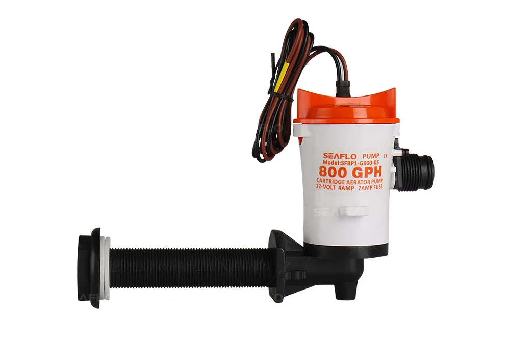 

SEAFLO Angled Livewell Live Bait Tank Aerator Submersible Cartridge Boat Bilge Pump 12v 800gph