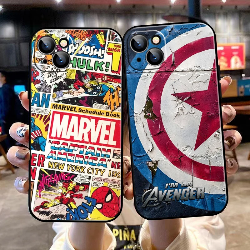 

Marvel Avengers Logo For Apple iPhone 13 12 11 Pro Max 13 12 Mini 5 5s 6 6S 7 8 Plus SE2020 X XR XS Max Phone Case Soft Carcasa