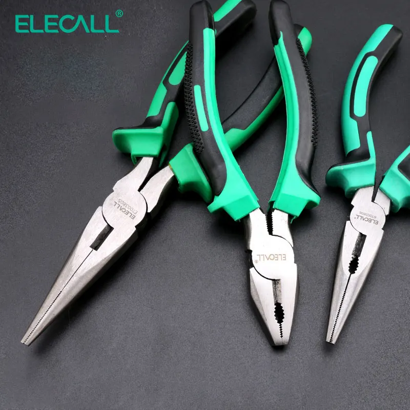 

ELECALL Multifunction Electrician Cable Wire Cutter Plier 6" 8" Long Nose plier Cutting Nippers Stripping Crimpping Hand tools