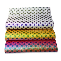 xht colorful polka dot design pu holographic faux leather fabric sheet for making shoebagwalletpursediy accessories 30135cm