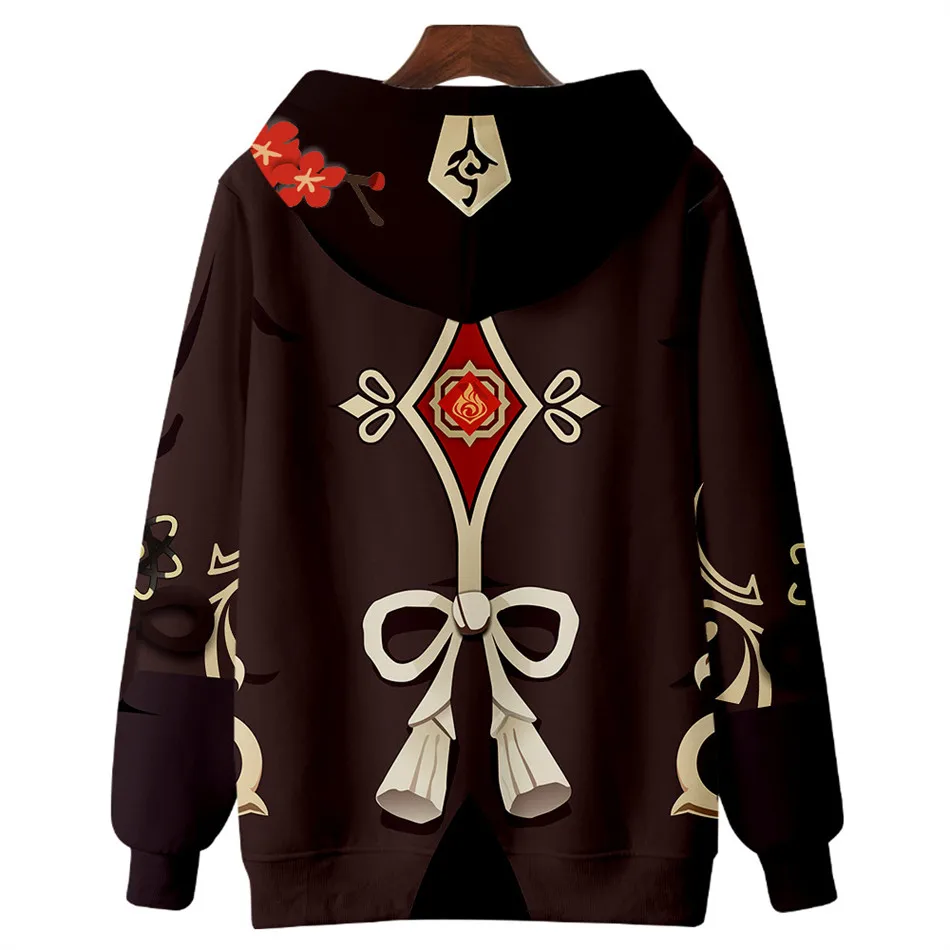 

Anime Genshin Impact Zip-up Hoodie Hu Tao Cosplay Sweatshirts Men Women Casual Hooded Jacket Clothing Cartoon kids Hoodies