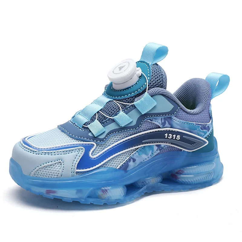 

Boys' Rotary Button Kids' Shoe Spring 2023 New Medium Kids' Casual Shoes Mesh Breathable Kids' Sports Shoes Girls 7-12 Years Old
