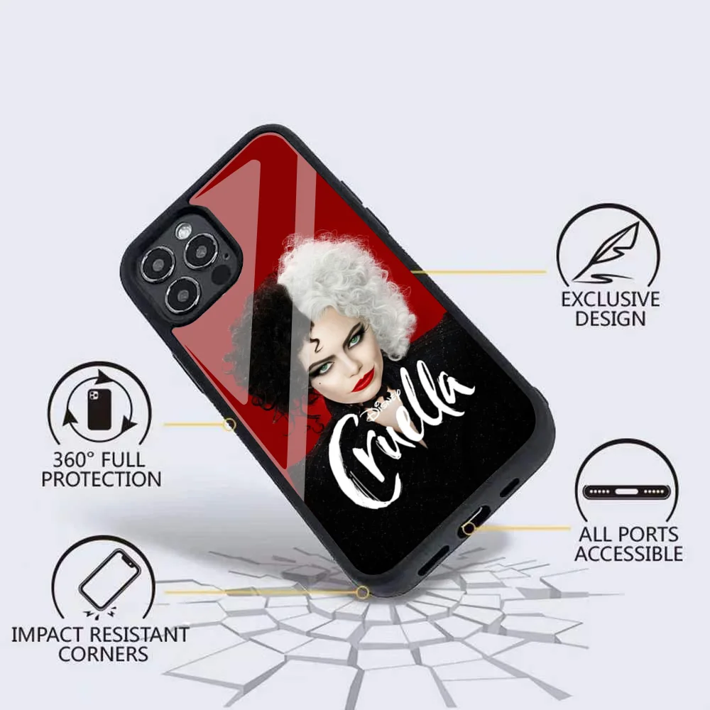 Чехол для телефона C-Cruella Punk D-Disney девочек IPhone 15 14 13 Pro Max 11 12 Mini Alex Mirror Magsafe чехол