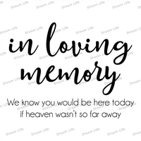 in loving memory vinyl decal wall stickers wedding party birthday decor mural ceremony decoration arts