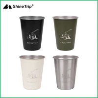 shinetrip 4pcs stainless steel cup set outdoor camping travel bbq wine beer drinks tea coffee mug water bottle drinkware