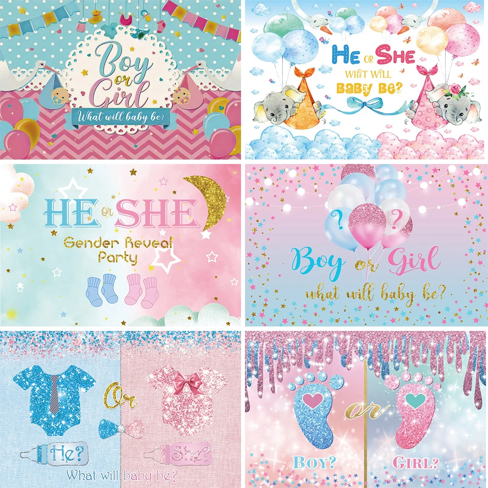 Фон для фотосъемки с изображением пола мальчика или девочки Он она