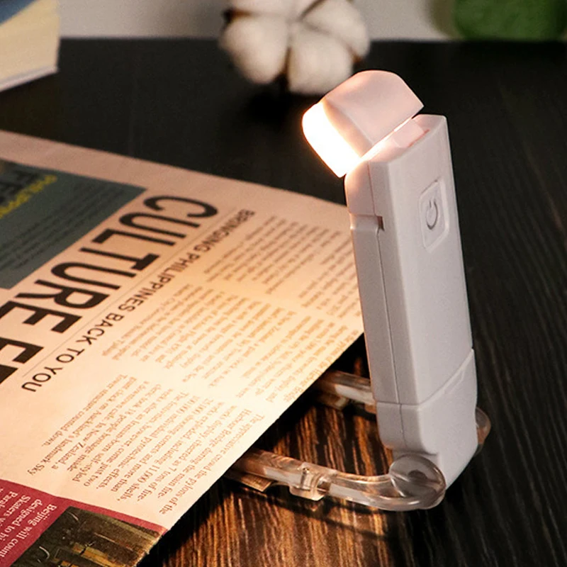

USB Rechargeable LED Book Light Portable Mini Clip Reading Lamp Foldable Brightness Adjustable Eye Protection Book Light