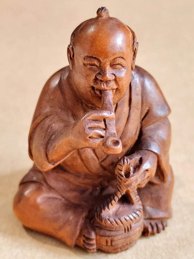 

Y8327-Потрясающая 2-Дюймовая резная вручную фигурка из ящика и сетки-фермер, человек, куритель