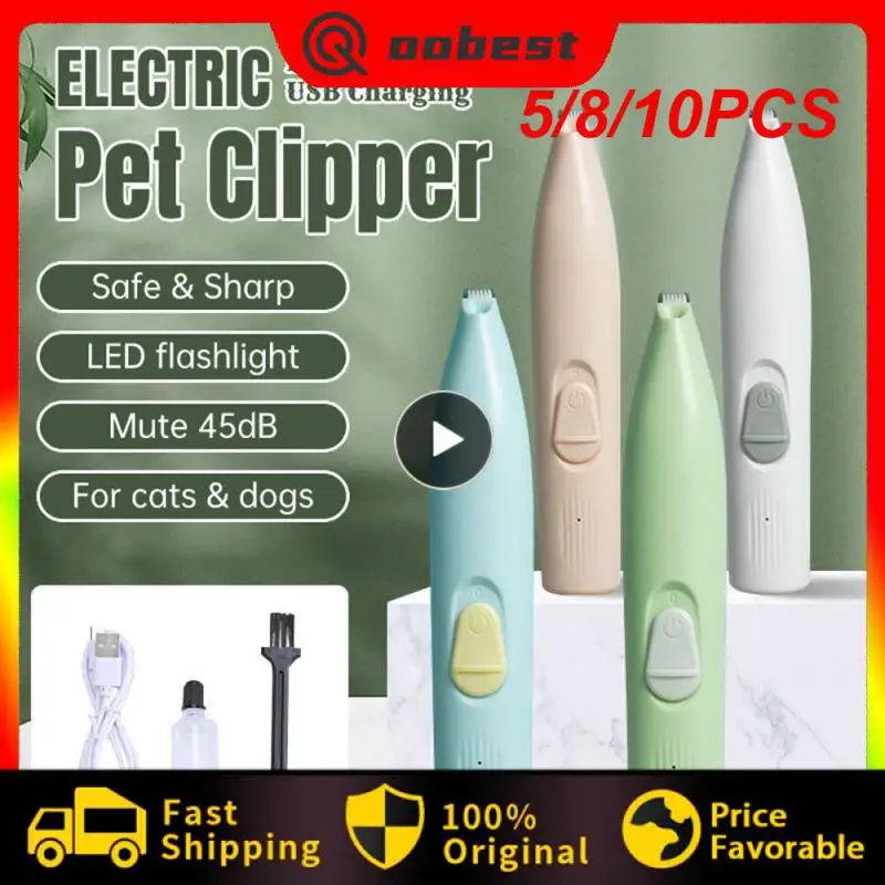 

5/8/10PCS Electric Pet Clipper Quiet Convenience Cats Dog Foot Hair Trimmer Multi-purpose Profesional Dog Grooming Equipment