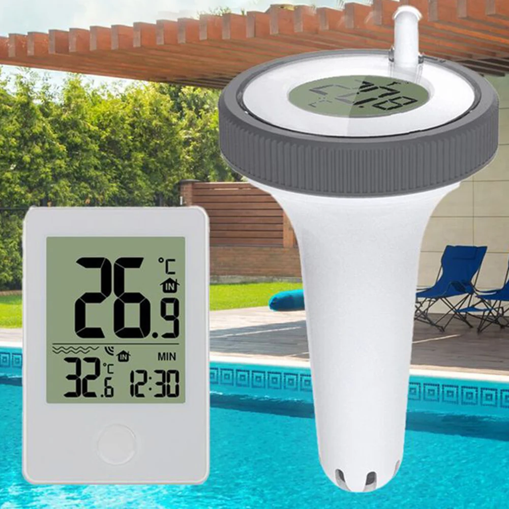 

Цифровой беспроводной термометр, точный, легко читаемый, для ванн, спа, аквариумов, плавающих бассейнов, с часами