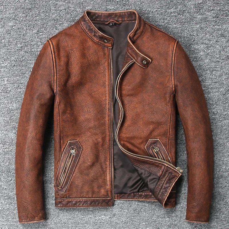 

Aoottii Plus Size Real Leather Coat Men Autumn Winter Clothes 2022 Streetwear Genuine Leather Jacket Fit Men's Leather Jacke