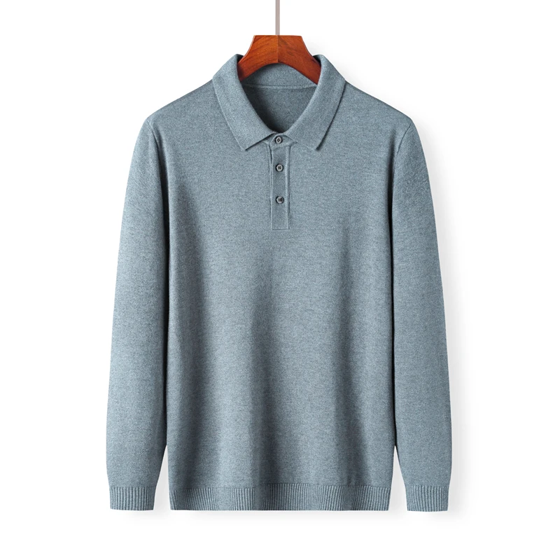 9Colors Spring Sweater Polo Shirts Men Simple Style Long Sleeve Pullovers Business Male Autumn Slim Fit Size S-3XL |