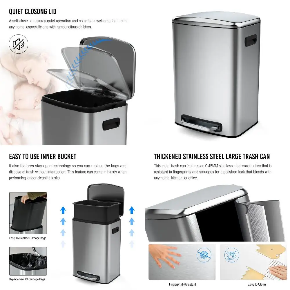 

trash can Deluxe Home Kitchen Garbage Can with Fragrant Trash Bags - Durable Car Trash Can for Pleasant Home Trash Can Experienc