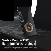 2in1 magnetic wireless charger for iphone 12 pro max13 15w quick charge holder tempered glass transparent charging device