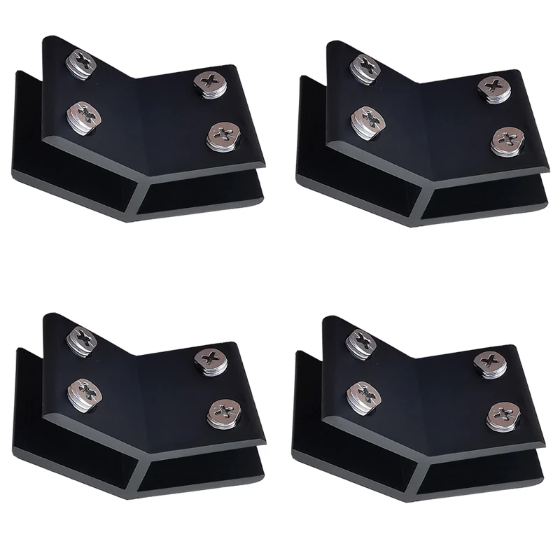 

HOT 4PCS Aluminum Alloy Black Glass Clamps 135 Degree Acrylic Board Glass Shelves Fixed Holder Brackets No Drilling for 10~12mm