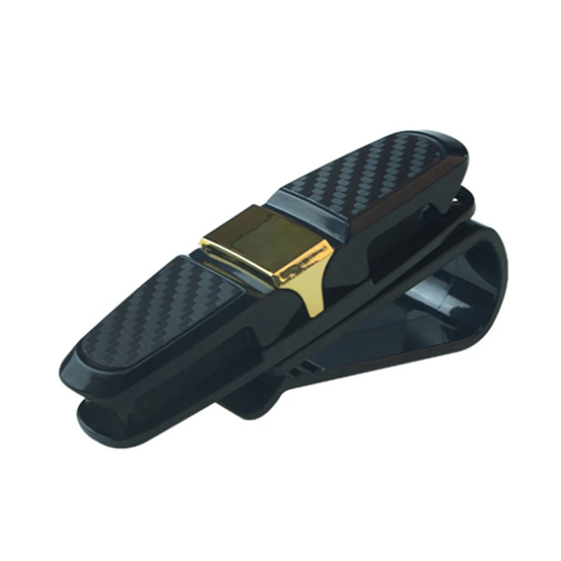 

Car Sun Visor Glasses Sunglasses Card Ticket Holder Clip Mount Carbon Fiber Type Auto Accessories NIN668