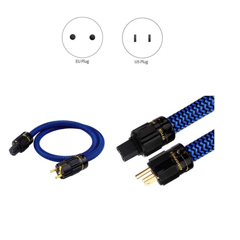 

Top Deals Hifi Power Cable Hi-End 6N OCC Power Cord With Power Plug For DVD Amplifer Multimedia 1.5M