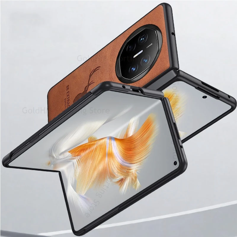 Кожаный чехол для телефона Capa Huawei Mate X6 3D с рисунком лося и головы оленя HUAWEI X5 X3 X2 XS2