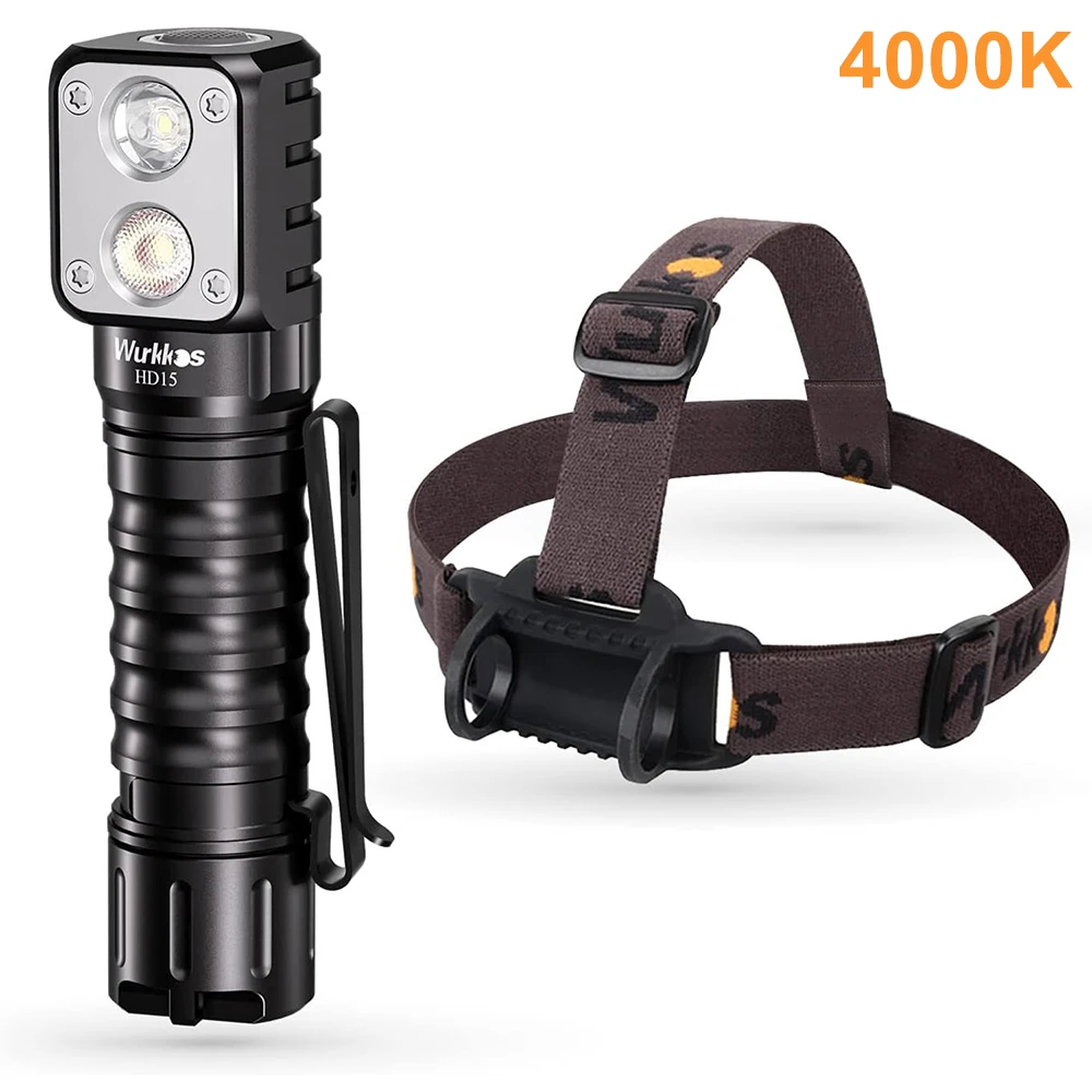

Wurkkos HD15 2000LM Налобный фонарь 18650 Перезаряжаемая светодиодная лампа IP68 Мощный ходовой фонарь для рыбалки и пешего туризма Power Bank Магнитная задняя крышка