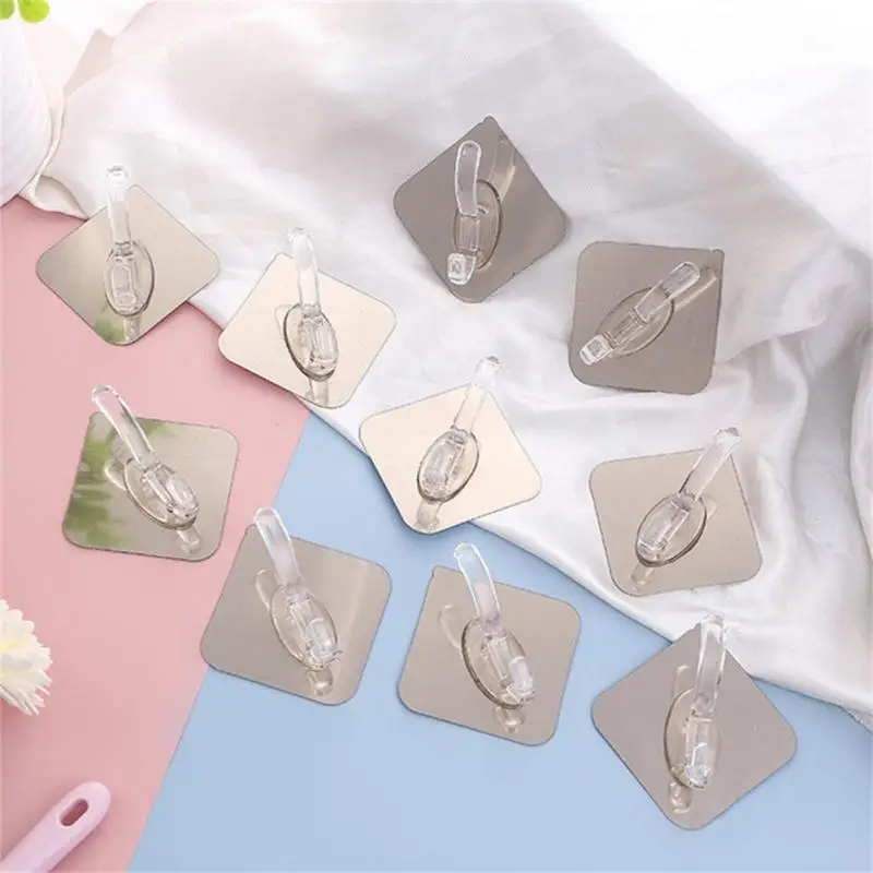 

Kitchen Organizer Transparent Non-marking Adhesive Wall Hook Self Adhesive Strong Sticking Load-bearing Hooks Wall Hooks