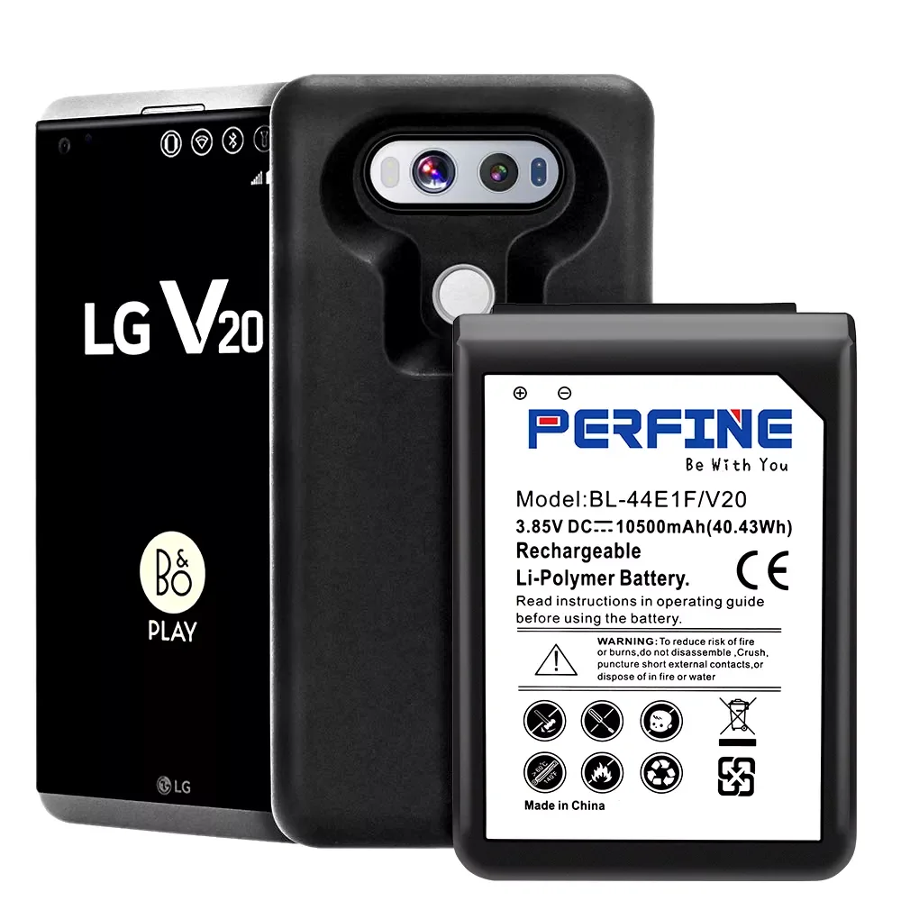 

NEW2023 V20 Battery 10500mAh with Protective Case For LG V20 H990DS VS995 US996 LS997 H910 H918 BL-44E1F Extended Battery