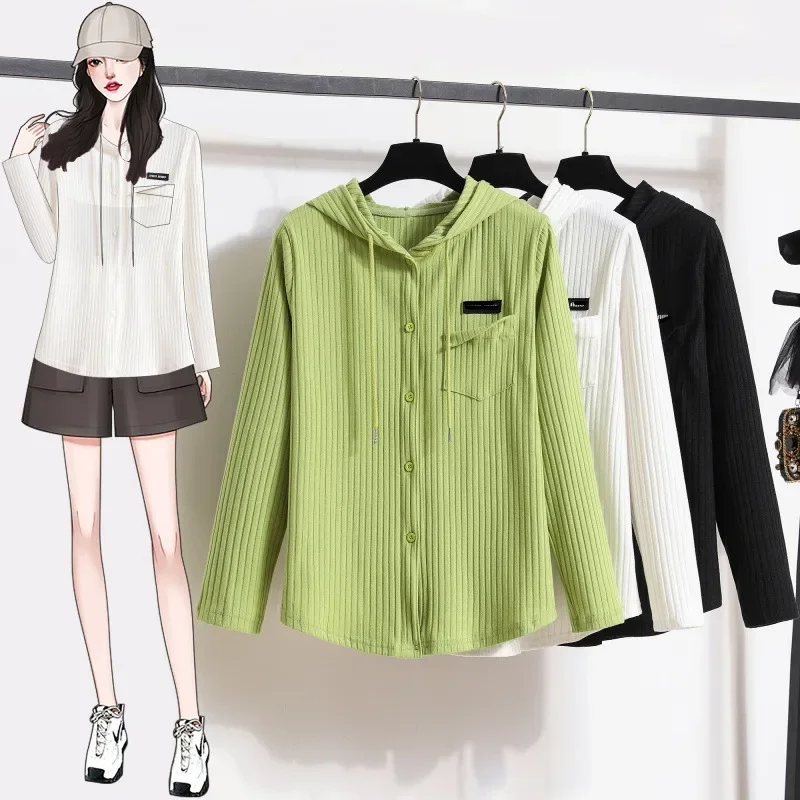 Универсальная утягивающая футболка больших размеров с капюшоном и длинными