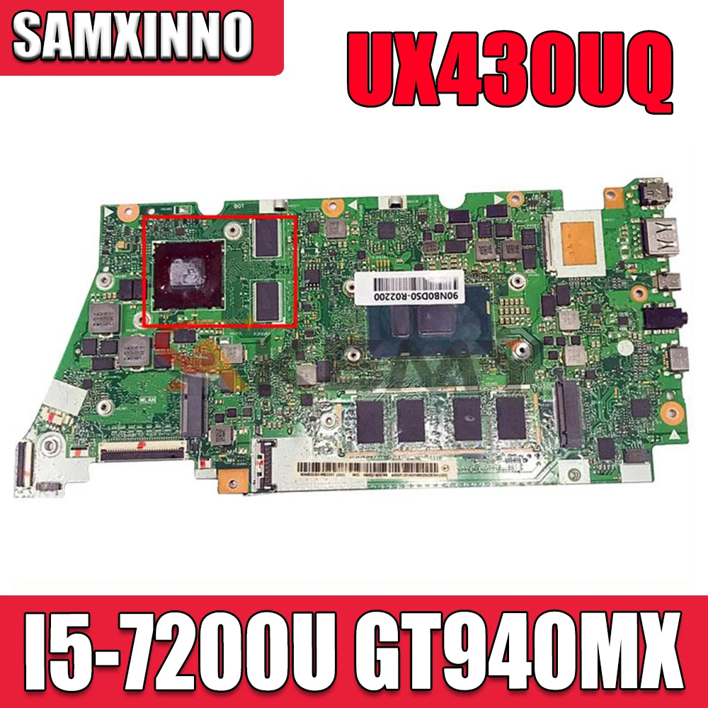 

UX430UQ Laptop motherboard for ASUS ZenBook UX430UQ UX430UQK UX430UN UX430U original mainboard 16GB-RAM I5-7200U GT940MX