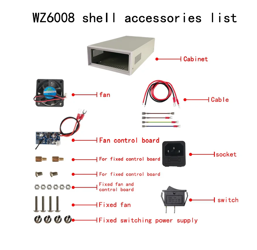 

H08 Case Box Only Housing Shell Not Contain Power Supply For WZ6008 Adjustable Regulated Laboratory Power Supply